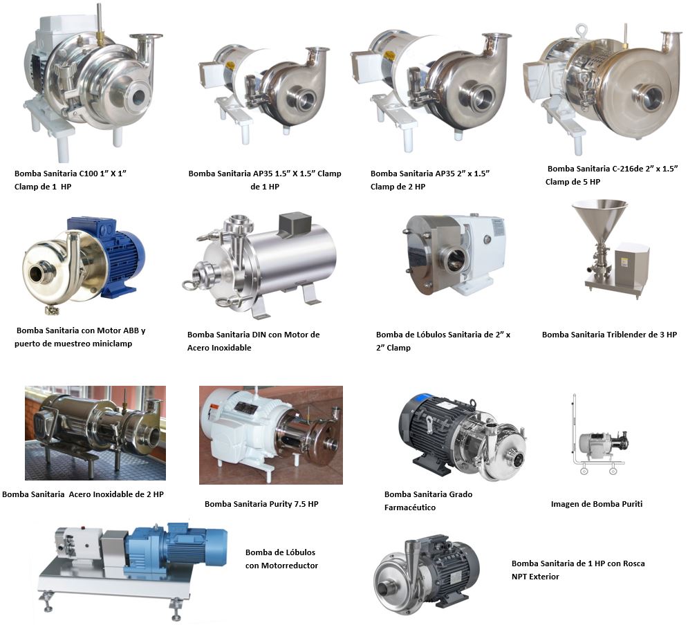 Modelos de Bombas Sanitarias de Acero Inoxidable en Méxic